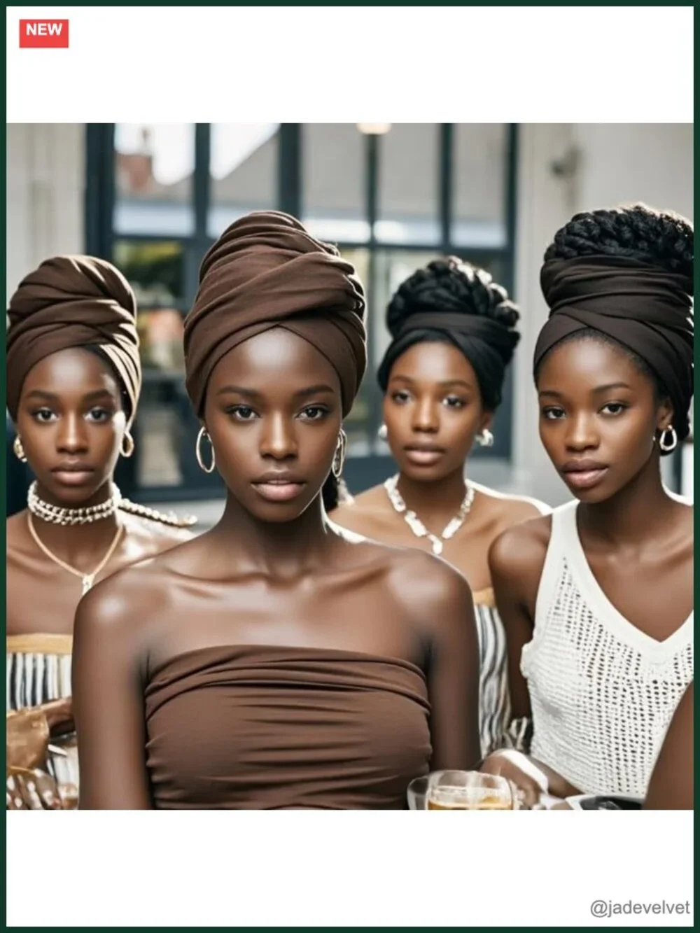Stretch Jersey African Head Wraps - Long Turban Headscarf, 5 Pack